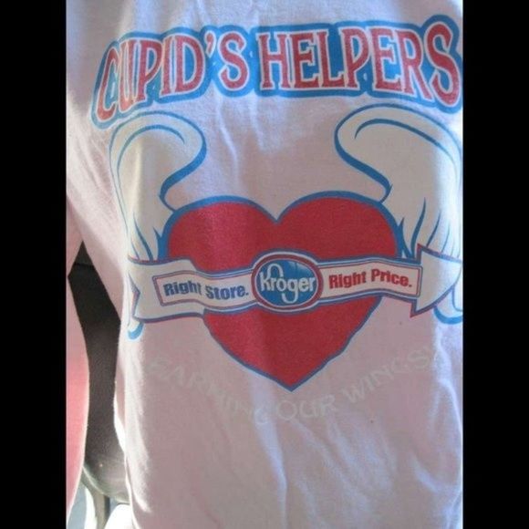 Cupid's Helpers STOP In The Name Of Love Kroger Floral Small Long Sleeve Shirt - Picture 2 of 15